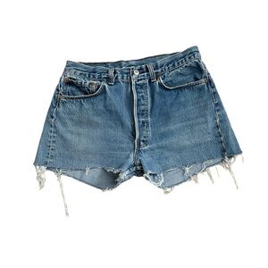 Vintage 1989 Levi’s 501 Original Fit Button Fly Cut Off Jean Shorts USA Tag 34